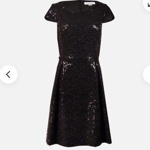 Black Sequin Calvin Klein Cocktail Dress - 6